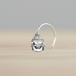 Load image into Gallery viewer, Meher | Buddha Shaped Silver Nose Pin