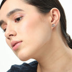 Load image into Gallery viewer, Mudra | Ohm Shaped Silver Earrings