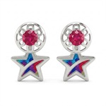 Load image into Gallery viewer, Miraya | Enamel Star Drop Earrings