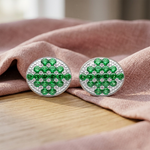 Load image into Gallery viewer, Mahima | 18-Stones Silver Earrings