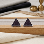 Load image into Gallery viewer, Mithi | Triangle Shaped Silver Earrings