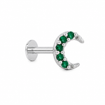 Load image into Gallery viewer, Mayank | Crescent Stone Stud Earrings