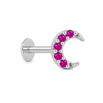 Load image into Gallery viewer, Mayank | Crescent Stone Stud Earrings