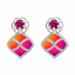 Load image into Gallery viewer, Mohana | Geometric Laser Stone Drop Earrings