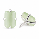 Load image into Gallery viewer, MELORA | RECTANGLE SHAPED SILVER EARRINGS