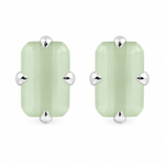 Load image into Gallery viewer, MELORA | RECTANGLE SHAPED SILVER EARRINGS