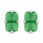Load image into Gallery viewer, MELORA | RECTANGLE SHAPED SILVER EARRINGS