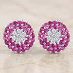 Load image into Gallery viewer, Maitri | 37-Stone Round Cluster Earrings