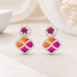 Load image into Gallery viewer, Mohana | Geometric Laser Stone Drop Earrings