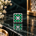 Load image into Gallery viewer, Mitali | 9-Stone Square Nose Pin