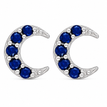Load image into Gallery viewer, Mayank | Crescent Stone Stud Earrings
