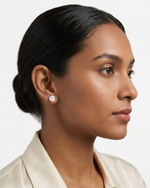 Load image into Gallery viewer, Mukt | Pearl Silver Earrings 8mm