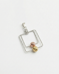 Mandal | Square Shaped Silver Pendant