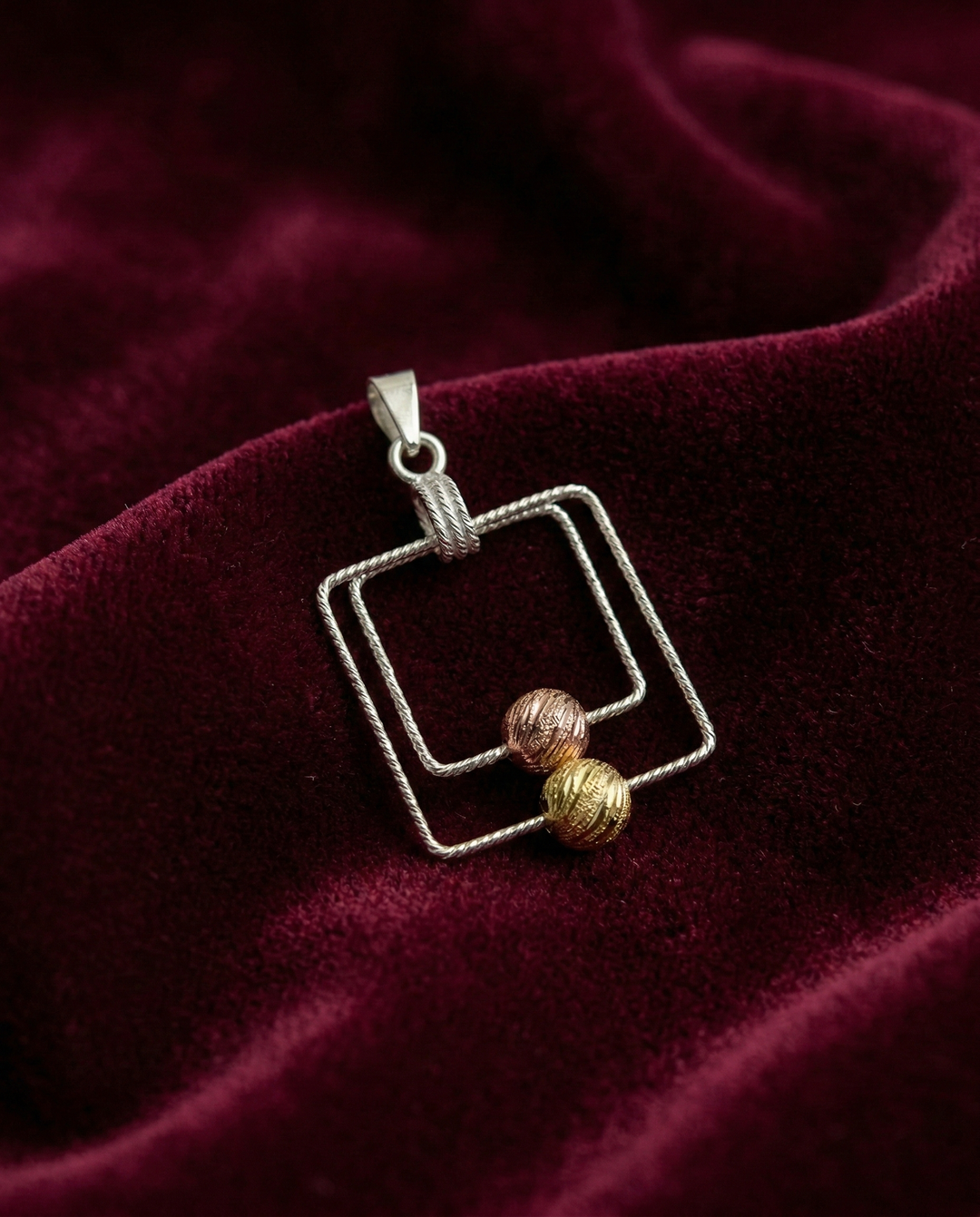 Mandal | Square Shaped Silver Pendant