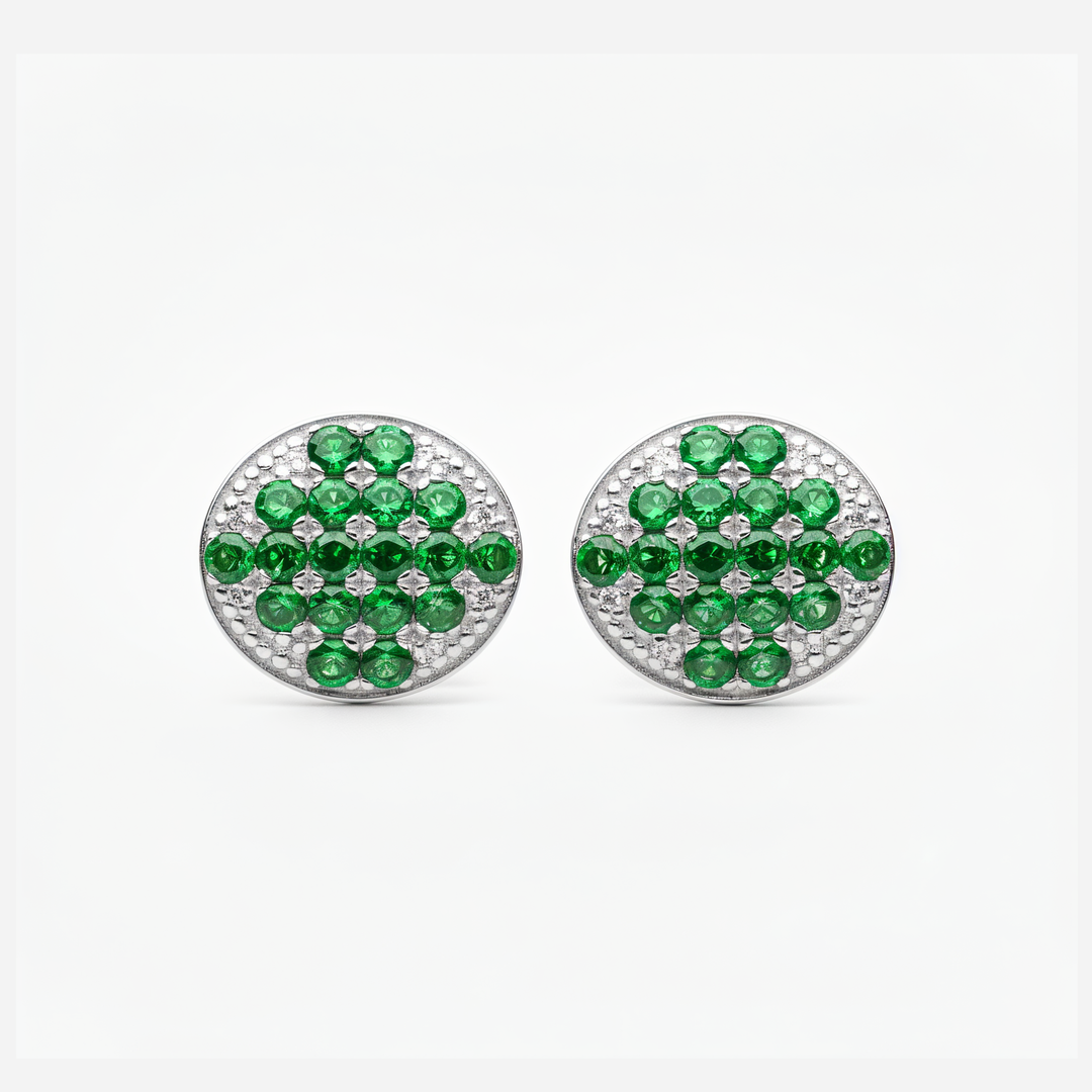 Mahima | 18-Stones Silver Earrings