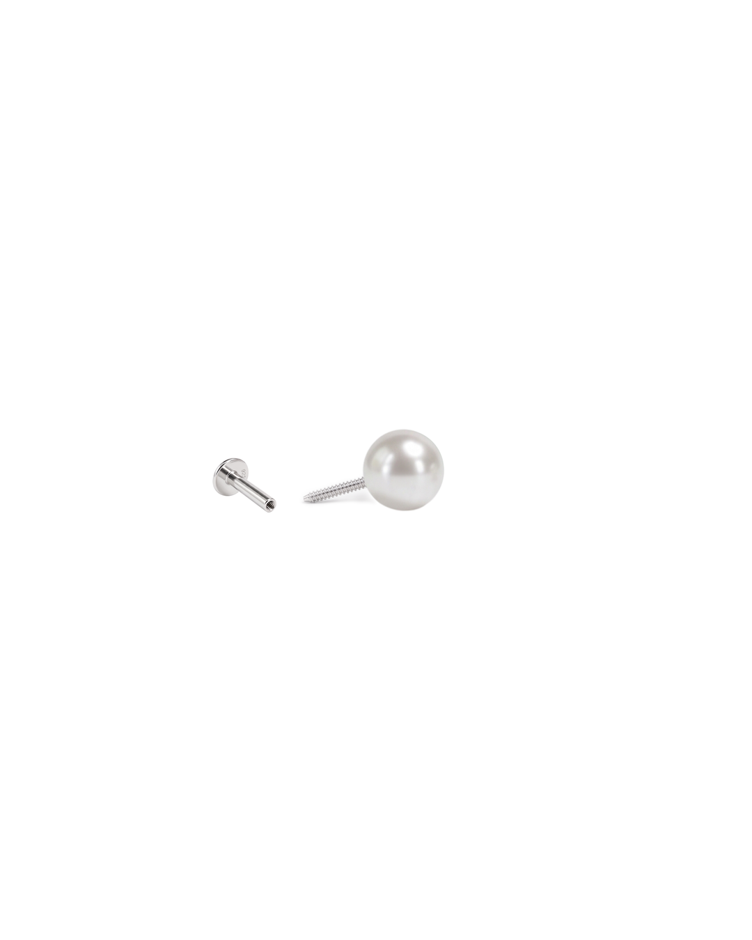 Mukt | Pearl Silver Earrings 6mm | Kids/2nd Stud Screw