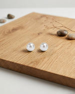 Load image into Gallery viewer, Mukt | Pearl Silver Earrings 6mm | Kids/2nd Stud Screw
