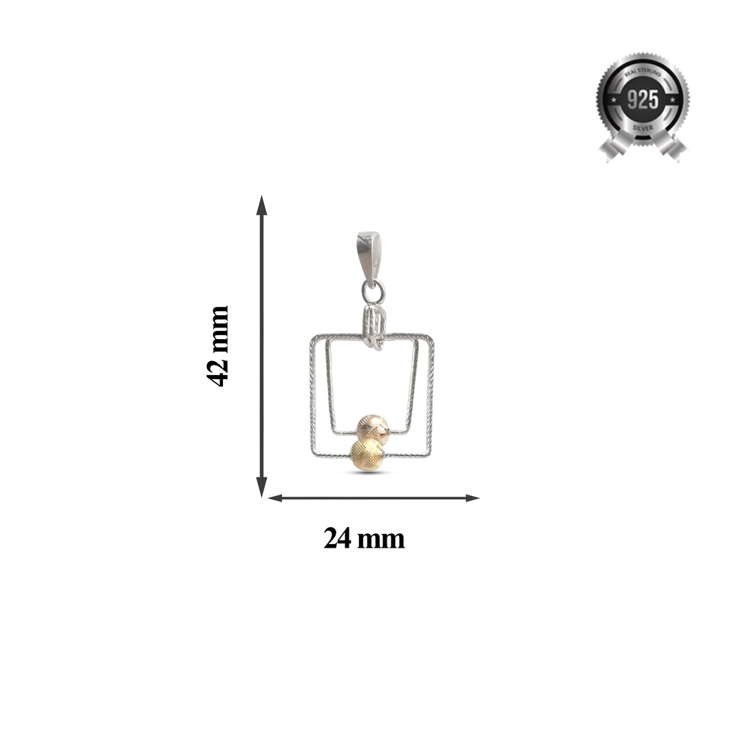 Mandal | Square Shaped Silver Pendant