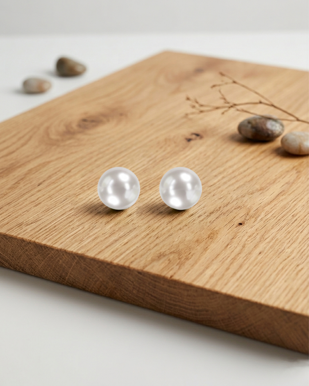 Mukt | Pearl Silver Earrings 8mm