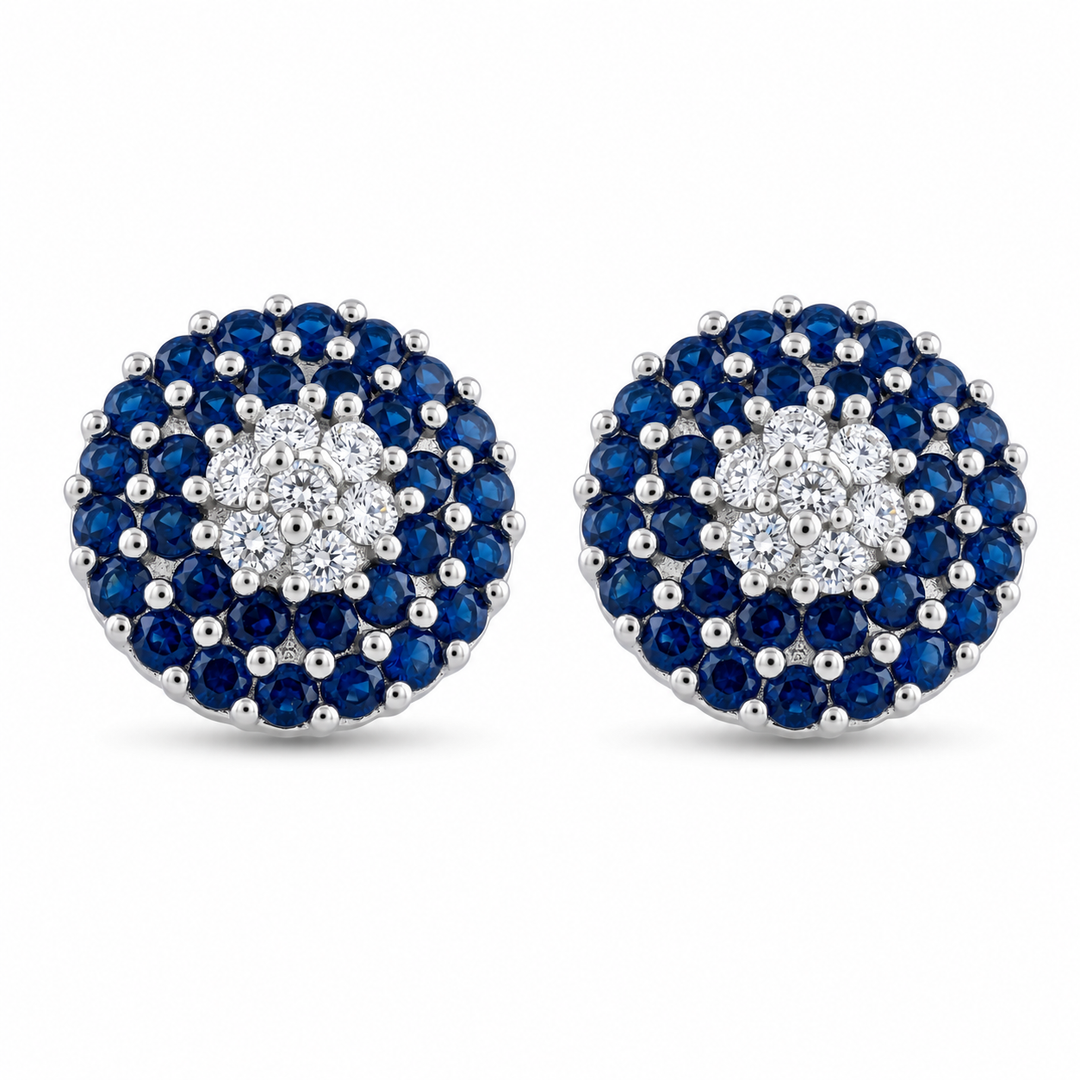 Maitri | 37-Stone Round Cluster Earrings