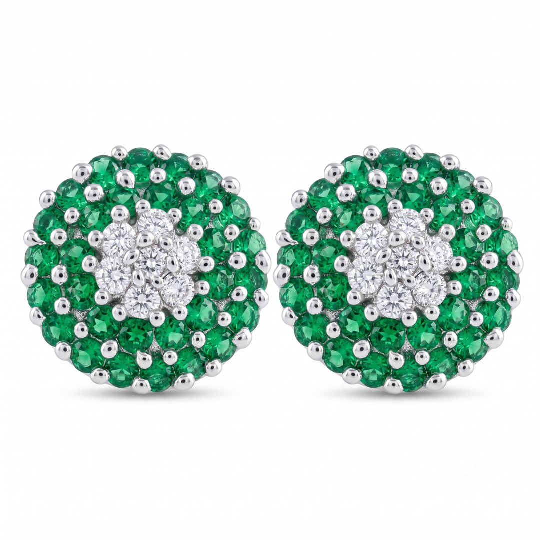 Maitri | 37-Stone Round Cluster Earrings