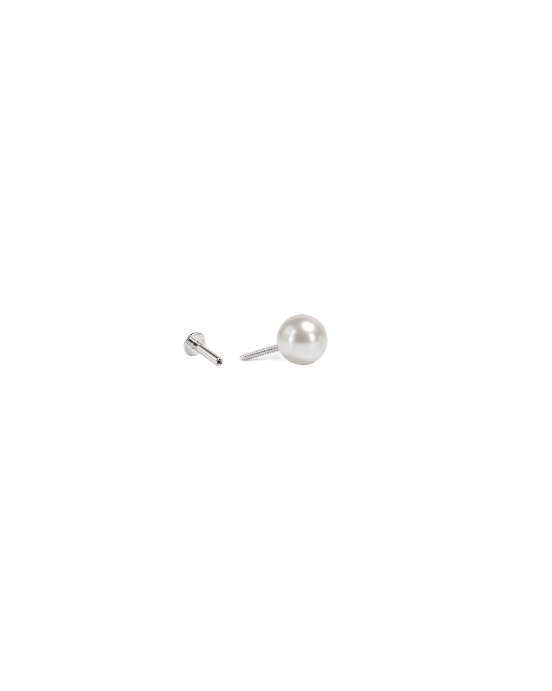 Mukt | Pearl Silver Earrings 4mm