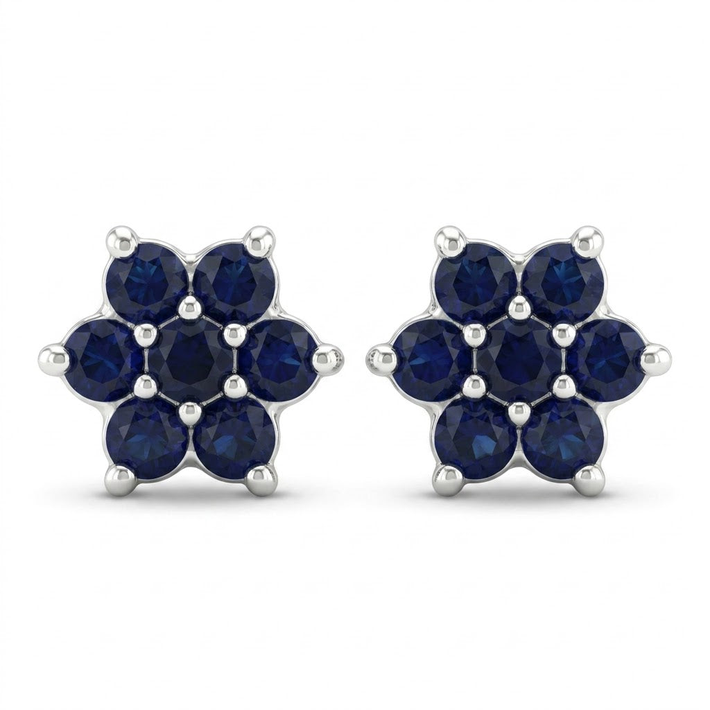 Manya | 7-Stone Flower Shaped Earrings