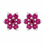 Load image into Gallery viewer, Manya | 7-Stone Flower Shaped Earrings
