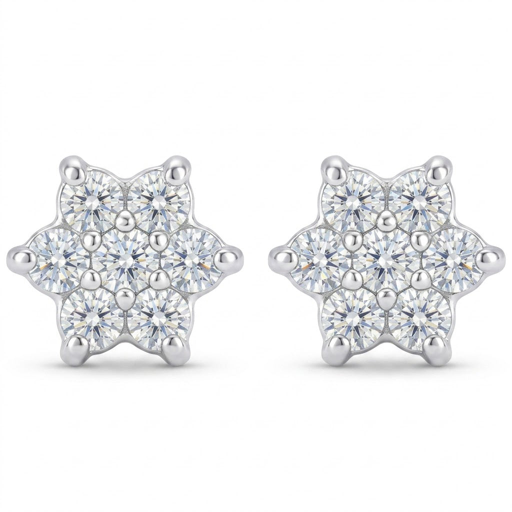 Manya | 7-Stone Flower Shaped Earrings