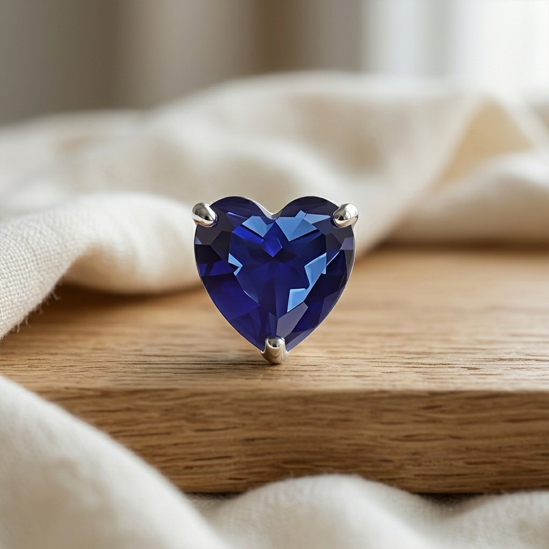 Madira | Heart Shaped Silver Nosepin