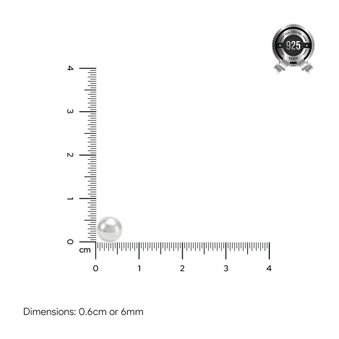 Moti | Ball shaped Silver Earrings