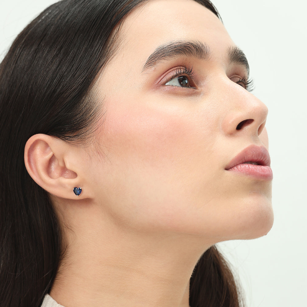 Madira | Heart Shaped Silver Earrings