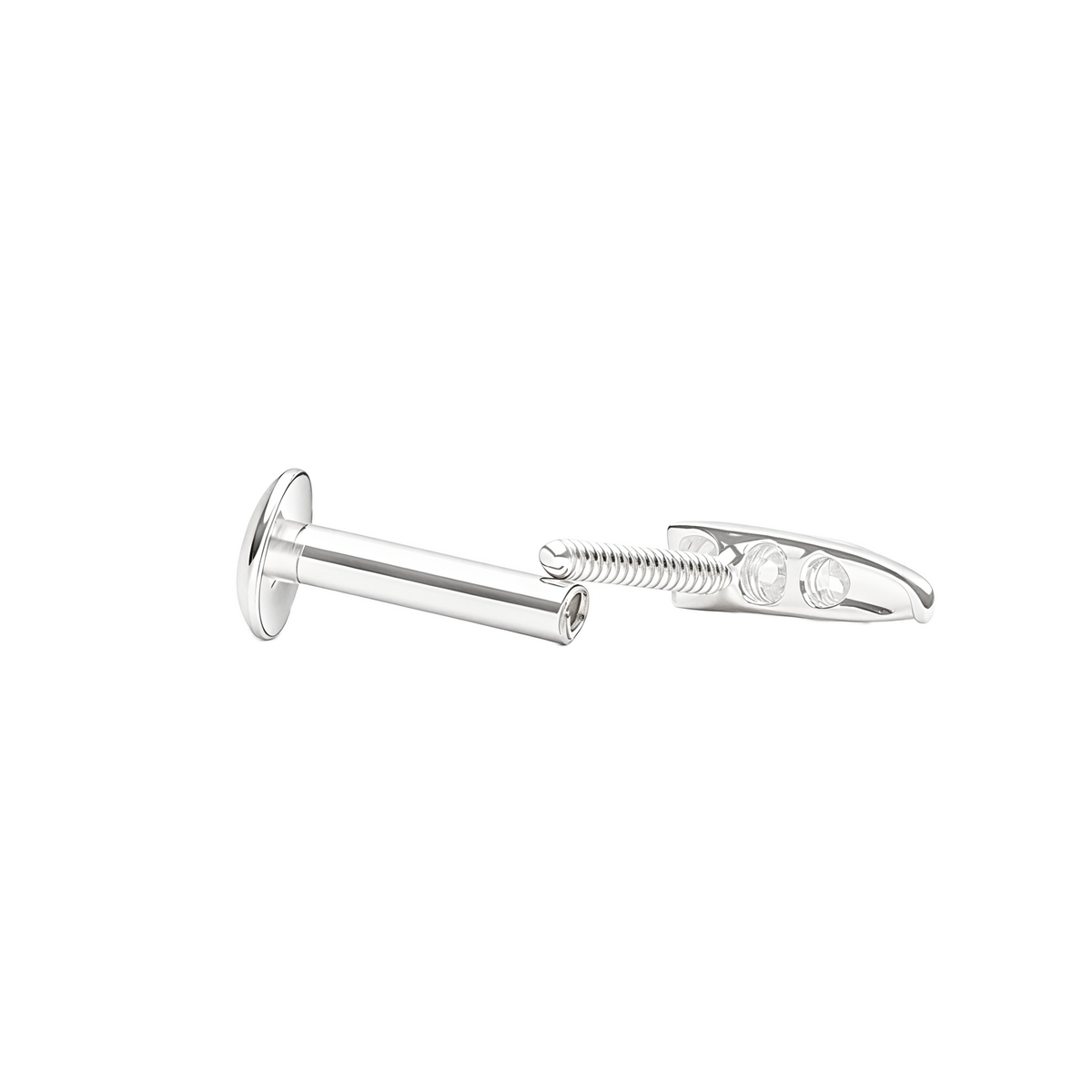 Mia   j shaped silver nosepin