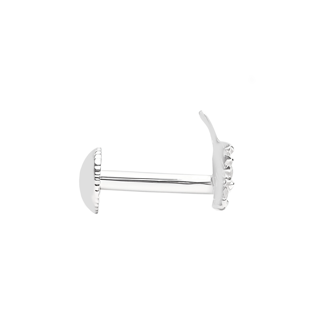 Mia - J Shaped Silver Earrings