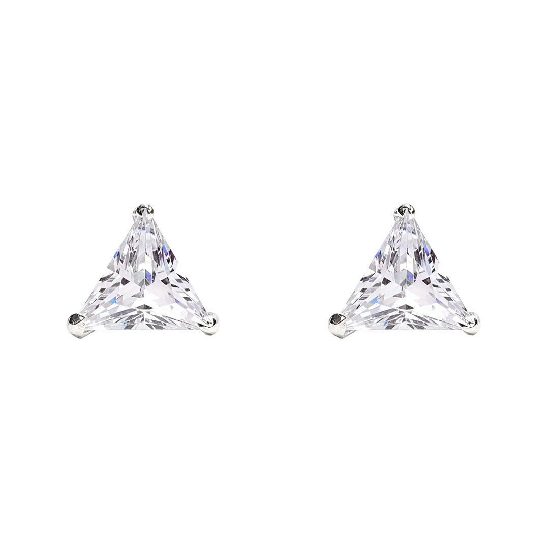 Mithi | Triangle Shaped Silver Earrings