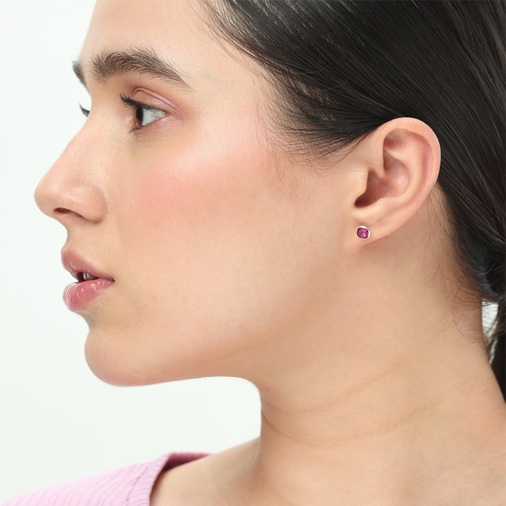 Mina | Katori Stone Silver Earrings