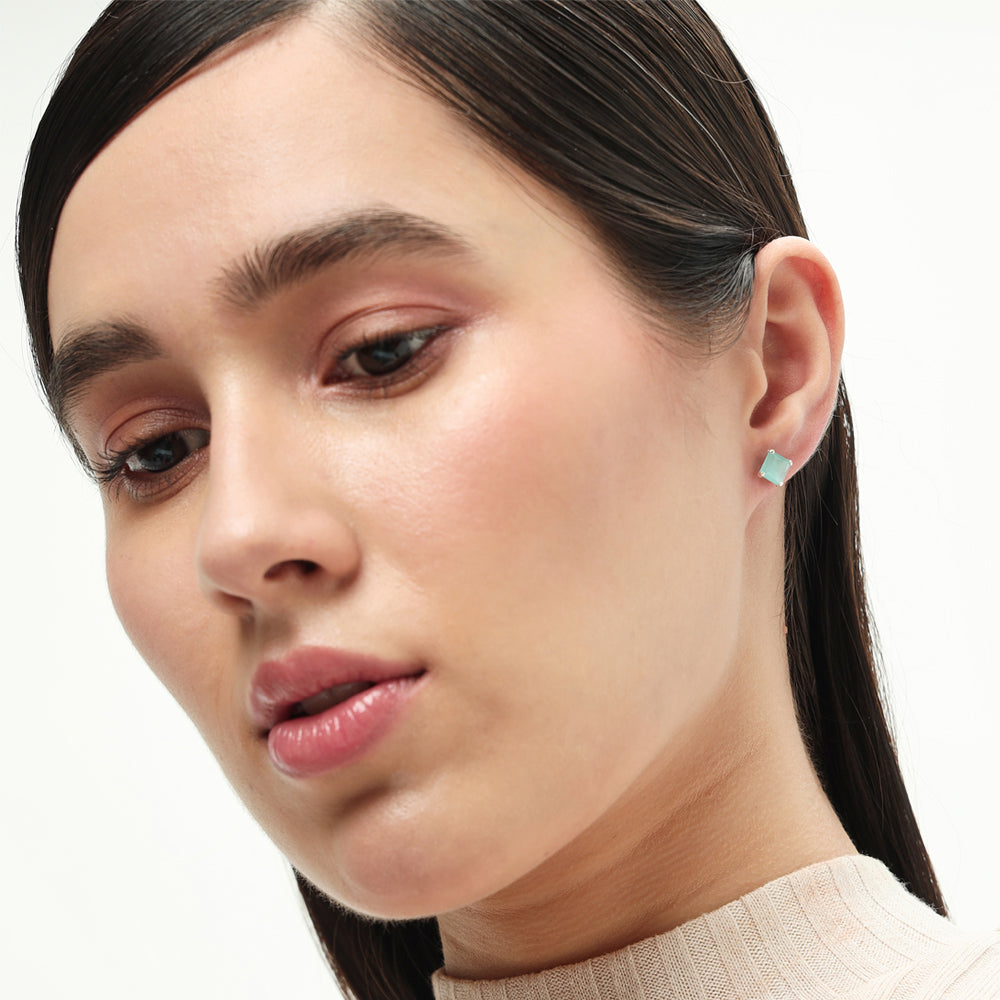 Manini | Square Shaped Silver Earrings