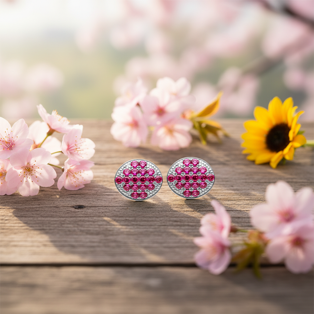 Mahima | 18-Stones Silver Earrings