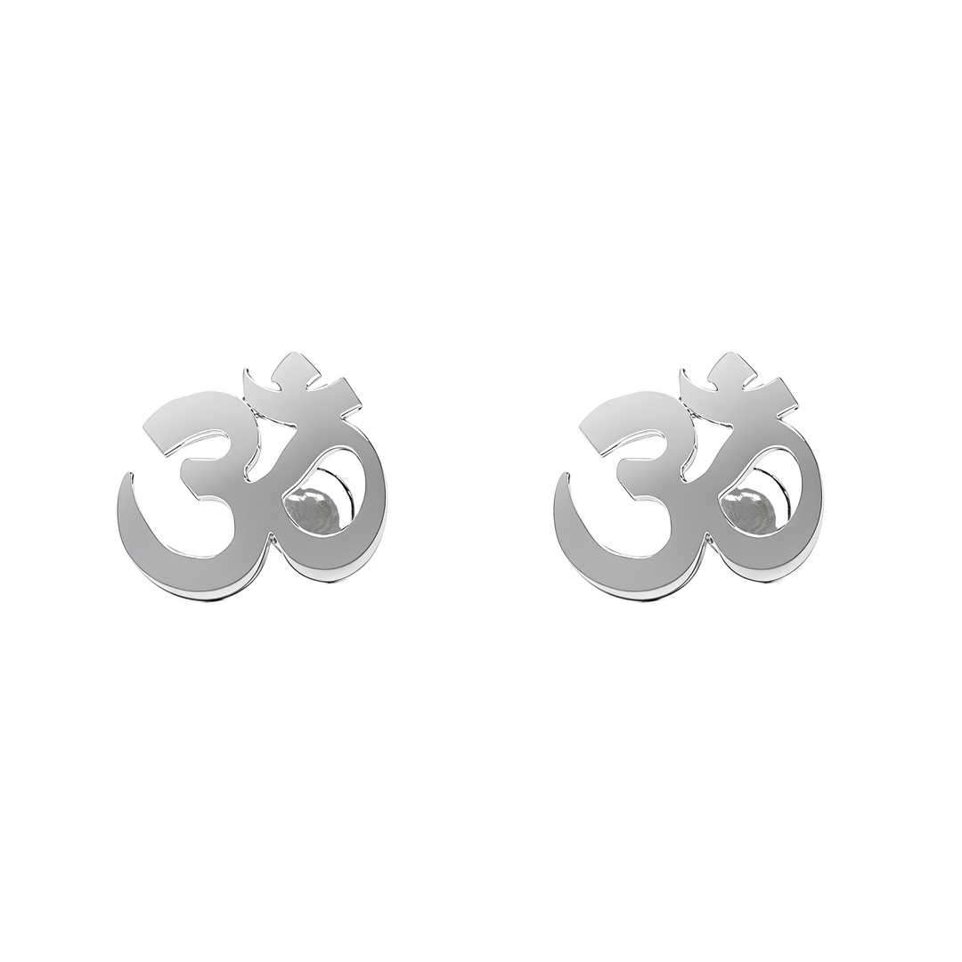 Mudra | Ohm Shaped Silver Earrings