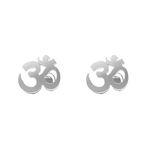 Load image into Gallery viewer, Mudra | Ohm Shaped Silver Earrings
