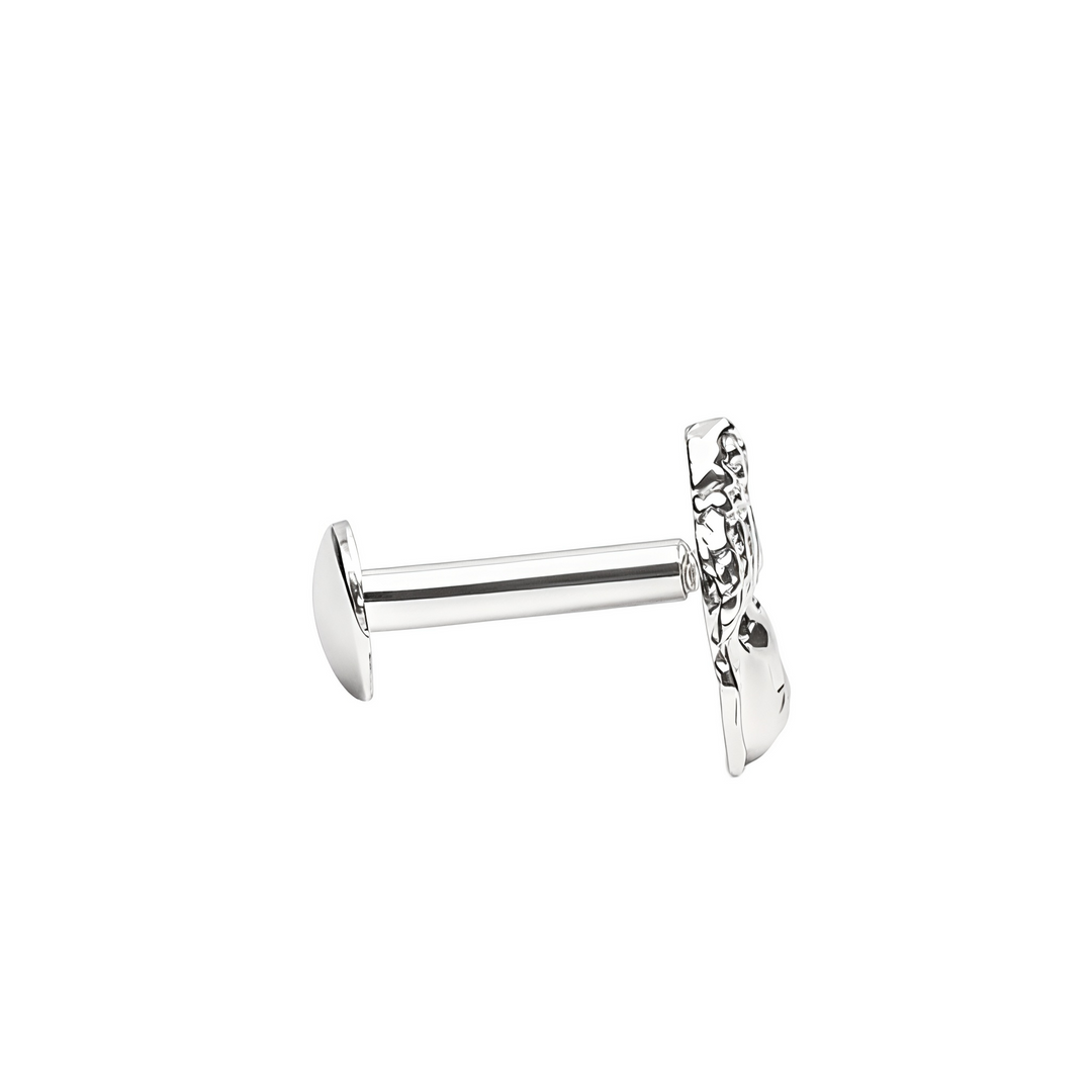 Meher | Buddha Shaped Silver Nose Pin