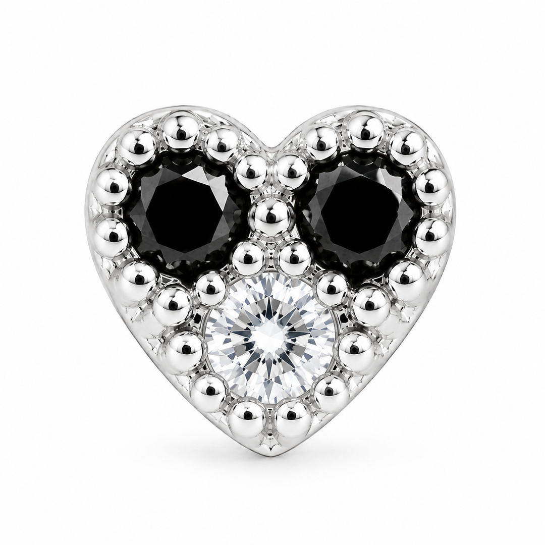 Maia | Beaded Heart Stone Nose Pin