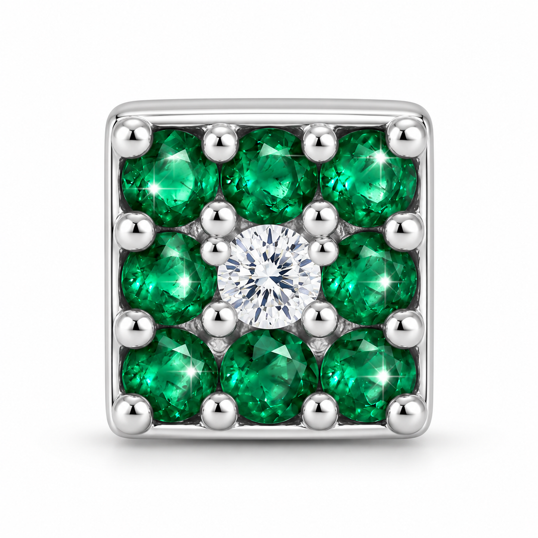 Mitali |  9-Stone Square Nose Pin
