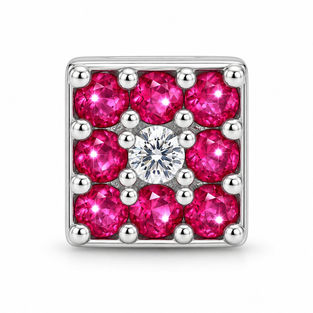 Mitali |  9-Stone Square Nose Pin