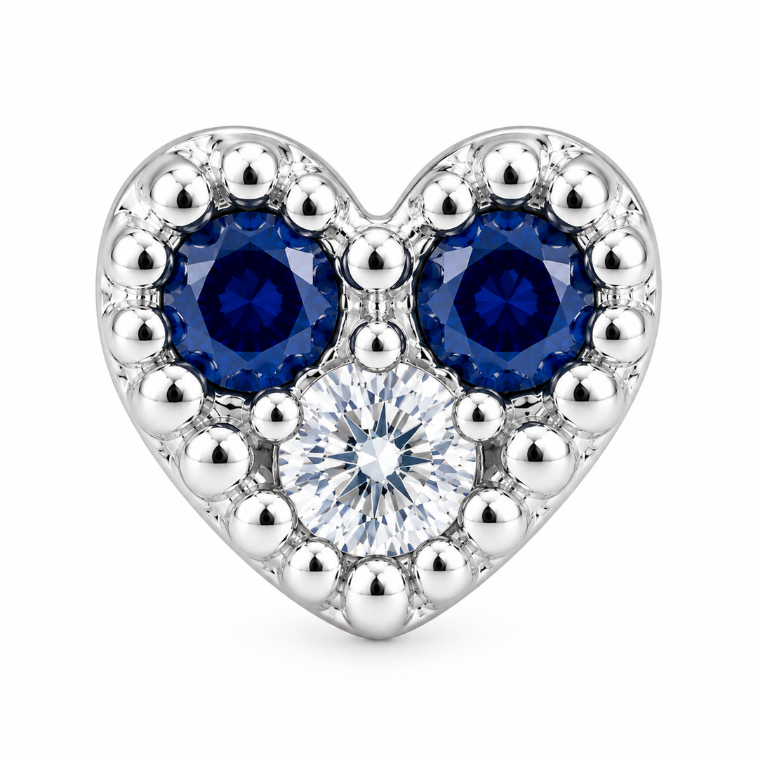 Maia | Beaded Heart Stone Nose Pin