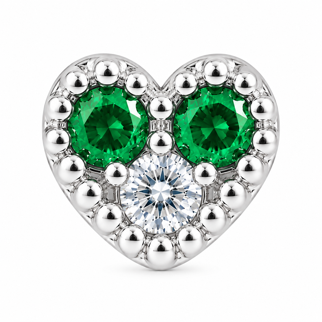 Maia | Beaded Heart Stone Nose Pin