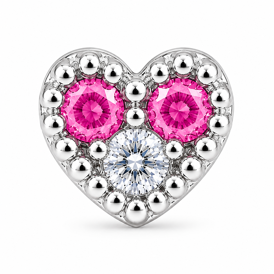 Maia | Beaded Heart Stone Nose Pin
