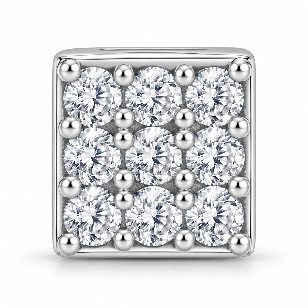 Mitali |  9-Stone Square Nose Pin