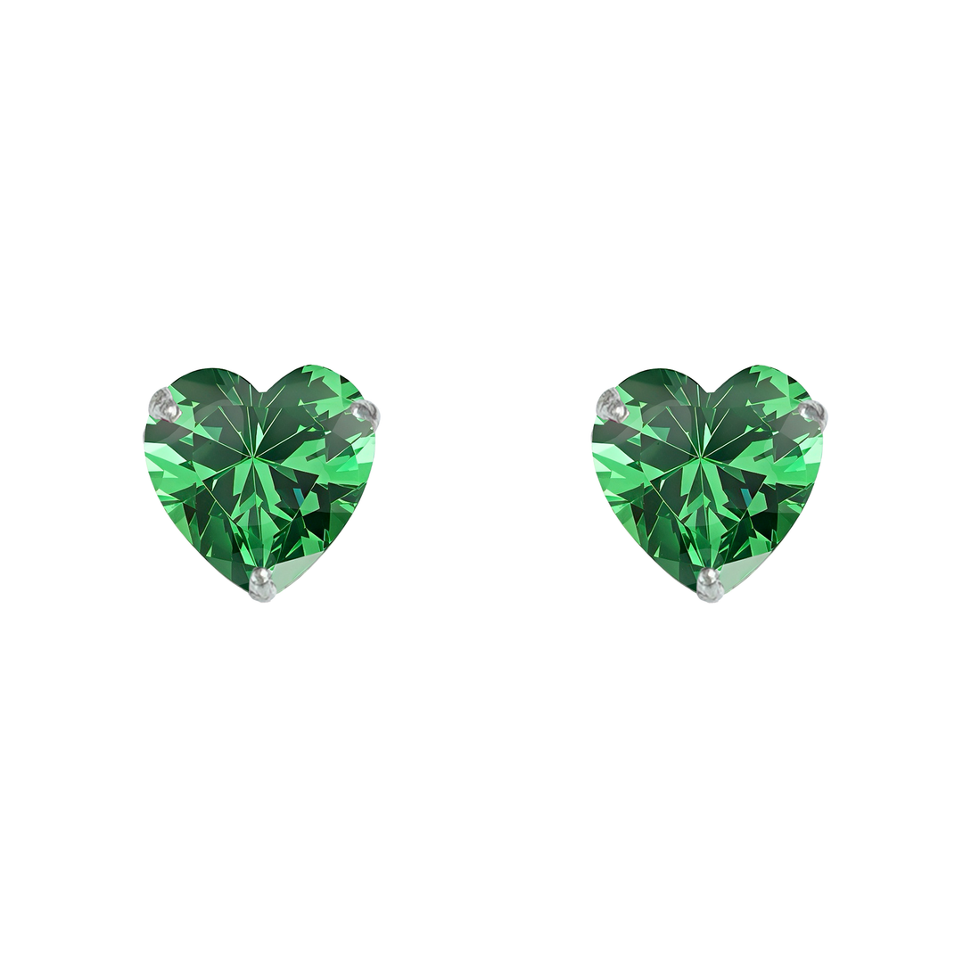 Madira | Heart Shaped Silver Earrings