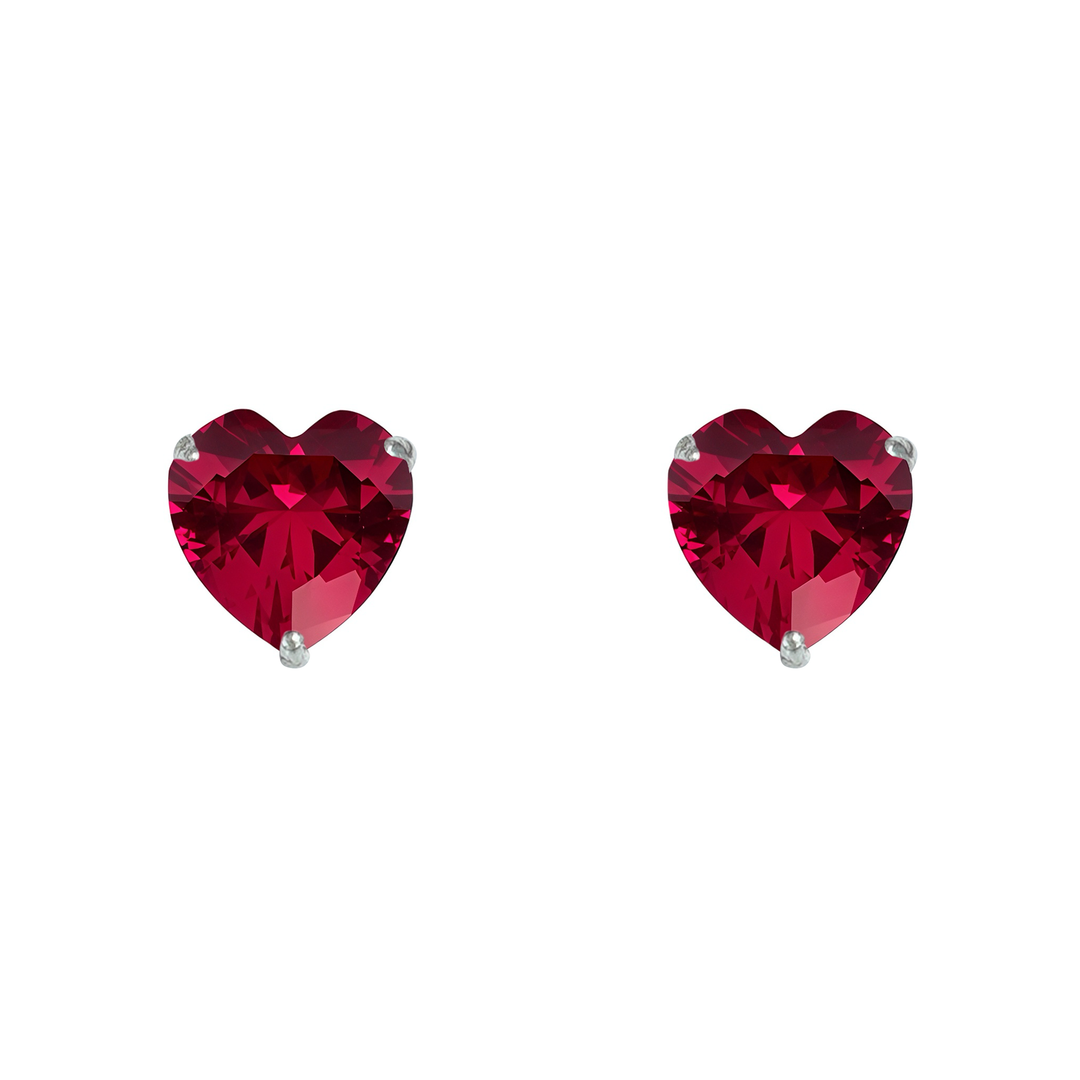 Madira | Heart Shaped Silver Earrings